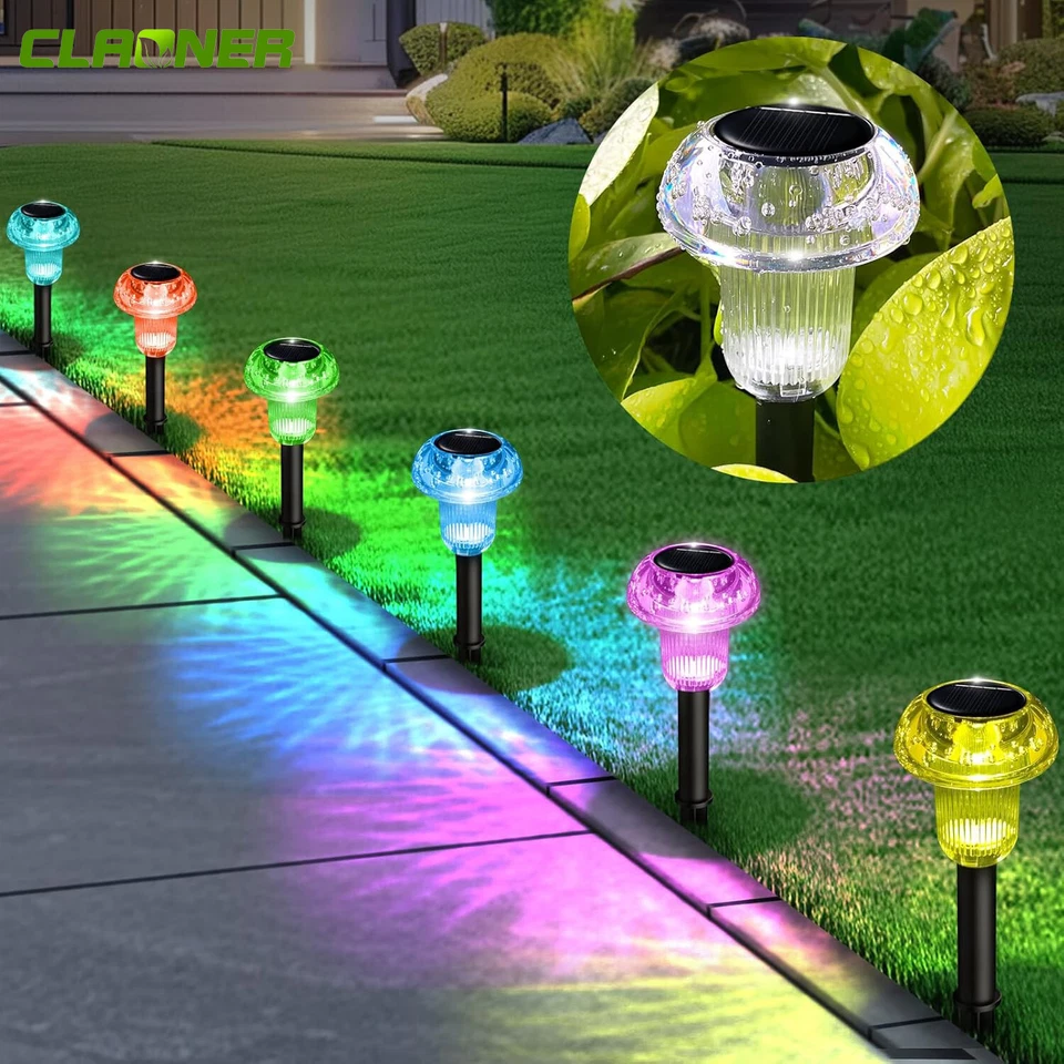 4-12x LED Solarleuchte Außen Solar Pilzlampe Solarlampe Gartenleuchten Garten - Bild 2 von 4