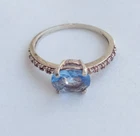 Vintage Ring Topaz stone Sterling Silver 925 Beautiful Women Jewelry size 7.25