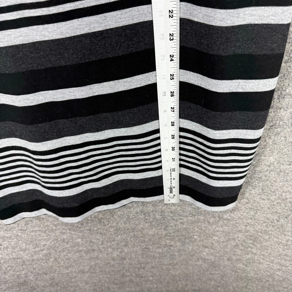 Vestido Calvin Klein Mujer 12 Negro Rayas Funda Midi Cremallera Cuello Redondo Rayón Foto 4 de 4