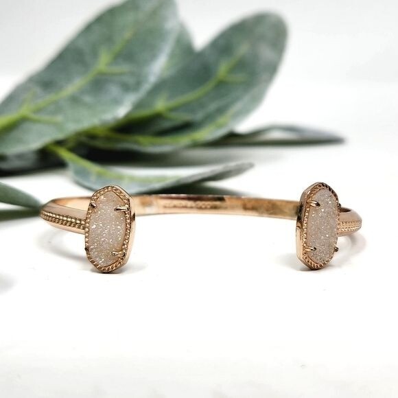 KENDRA SCOTT Elton Rose Gold Druzy Cuff Bracelet