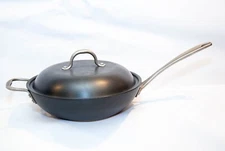 Calphalon USA Nonstick Anodized Aluminum 11’’ Wok Pan with Helper Handle & Lid