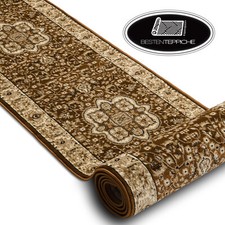 Dicke Klassisch Läufer ROYAL Braun Blumen Breite 70-150cm Traditionell Preiswert