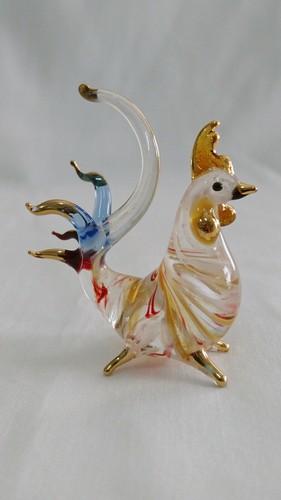 Mundgeblasenes Glas ein Paar Huhn Miniatur Figur Sammlerstücke Souvenir Geschenk - Bild 6 von 12