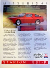 1986 Magazine Advertisement Mitsubishi Starion ESI-R