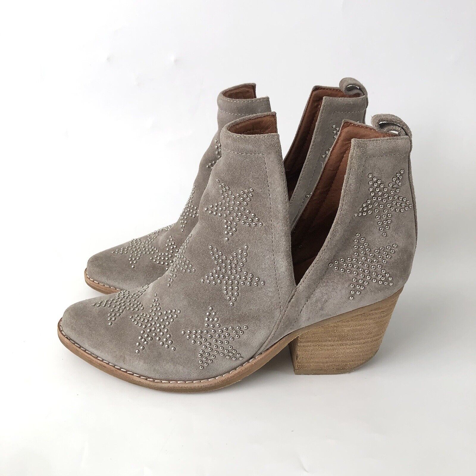 Jeffrey Campbell Asterial Taupe Suede Ankle Star … - image 3