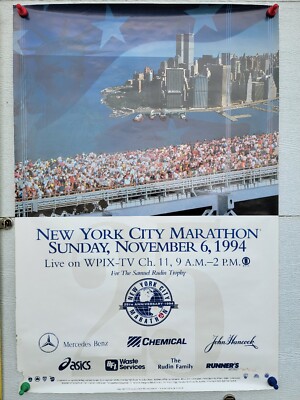 1994 New York City Marathon Poster NYC WTC Twin Towers 32