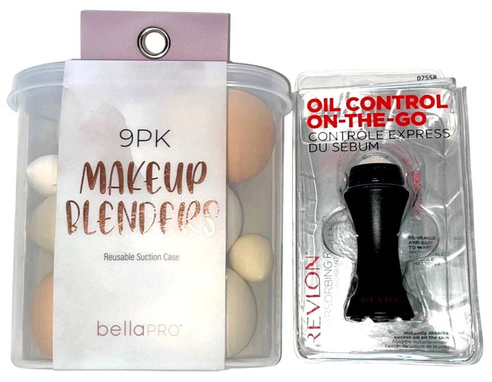 2 NUEVOS RODILLOS DE CONTROL DE ACEITE REVLON + BATIDORAS DE MAQUILLAJE BELLA PRO 9 BBL9899 USPSGA Foto 2 de 4