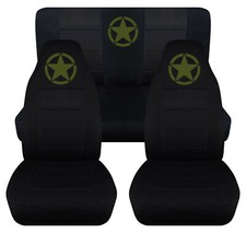 Frontrear Car Seat Covers Blk Whunter Green Star Fits Jeep Wrangler Yjtj Lj Frontrear Car Seat Covers Blk Whunter Green Star Fits Jeep Wrangler Yjtj Lj