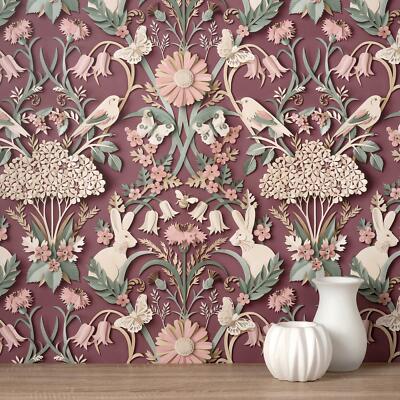 Abmessungen Wald Fine Decor Tapete Tiere Blumenmuster 3D Effekt Pflaume FD42949