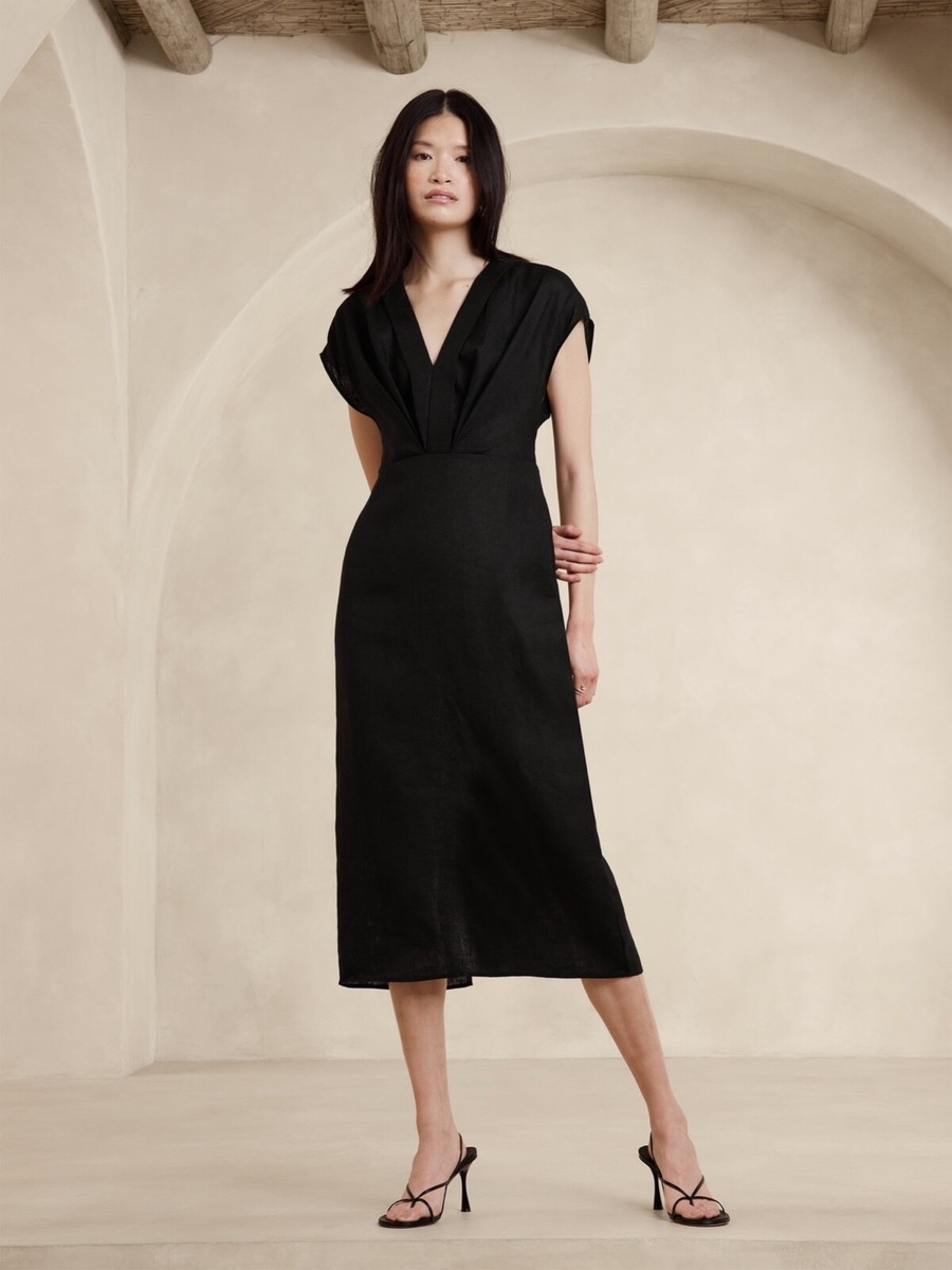 banana republic linen midi dress NWT Banana Republic Linen-Cotton Cut-Out Midi