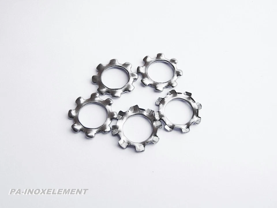 S P Discos dentados forma A dentados exteriores DIN 6797 acero inoxidable A2 M3 M4 M5 M6 M8 M10 M12