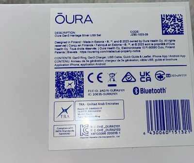 Oura Ring Gen 3 Heritage Stealth Size 6,7,8,9,10,11 ALL Silver 3 