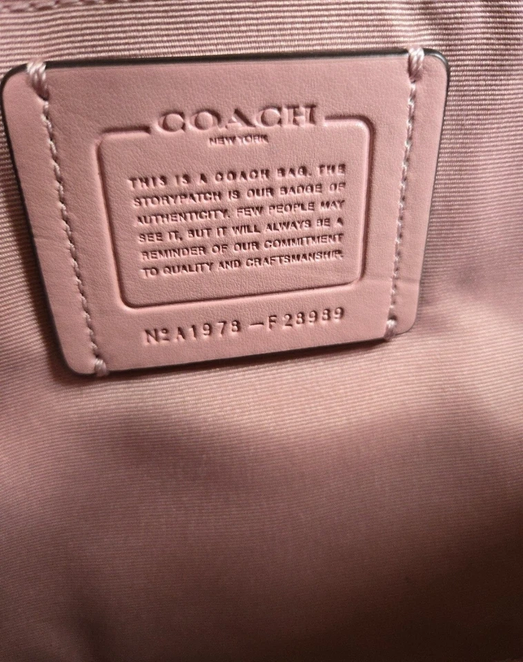 Cartera pequeña Coach Outline Signature Kelsey F28989 - caqui y clavel NUEVO Foto 4 de 4