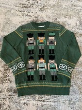 Tipsy Elves Ugly Christmas Sweater Nutcrackers Green Size Medium LNC EUC