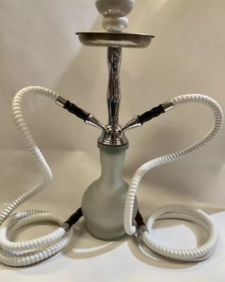 INHALE 17 INCH 2 HOSE JUNIOR HOOKAH IN A COLOR PAPER BOX FROSTED WHITE