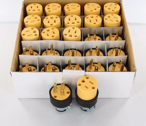 12 Set (24pcs) Of Male & Female Heavy Duty 3 Wire Replacement Electrical Plugs