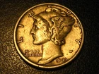 1943-P 90% Silver Mercury Head Dime XF