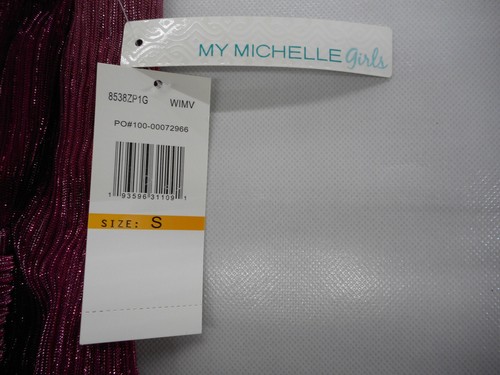 Girls My Michelle Wine & Gold Sleeveless Jumpsuit Sz Small (7/8) - XLarge(14/16) - Picture 3 of 3