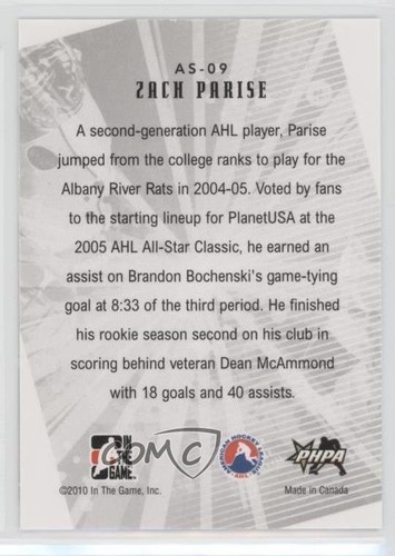 2009-10 ITG Heroes and Prospects AHL All-Star Legends Zach Parise #AS-09 - Picture 2 of 4