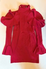 Free People Ruffle Sleeve Mock Neck Mini Dress XS
