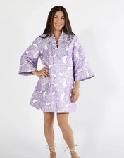 NWT caryn lawn KERI JACQUARD ROSE DRESS LAVENDER Purple One Size Asian Kimono