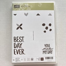 Stampin Up Clear Photopolymer Cling Stamps BEST DAY EVER Set Of 9