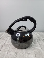 Chantel Tea Kettle 1.8 Quart Classic Loop Onyx Black Enamel on Steel