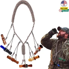 Heavy Duty Duck Call Lanyard Adjustable Game Call Lanyard with 11 Removable Loop