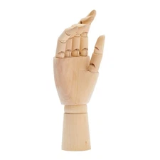 Wooden Hand Model, 7" Art Mannequin Figure with Posable Fingers for Drawing