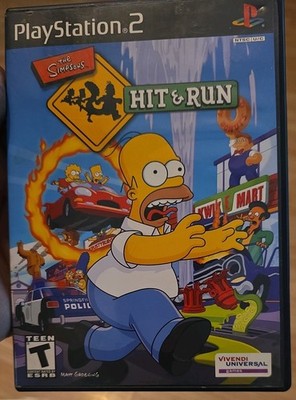 The Simpsons: Hit & Run PS2 Black Label Case & Manual Only w/ Reg Card NO DISC