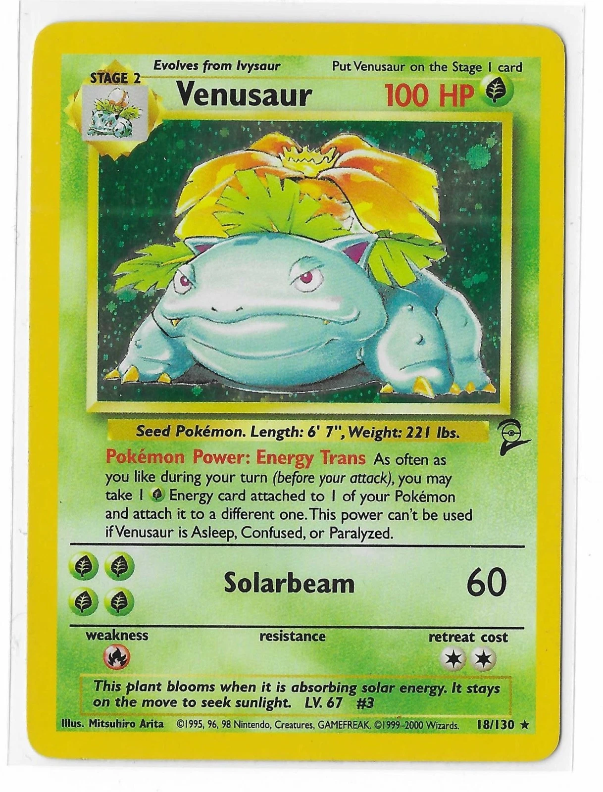 Pokémon - Venusaur 18/130 - Base Set 2 - Holo Card - Ungraded/LP