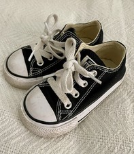 Converse Chuck Taylor All Star Low Top Sneakers Shoes. Black White. Infant 5.