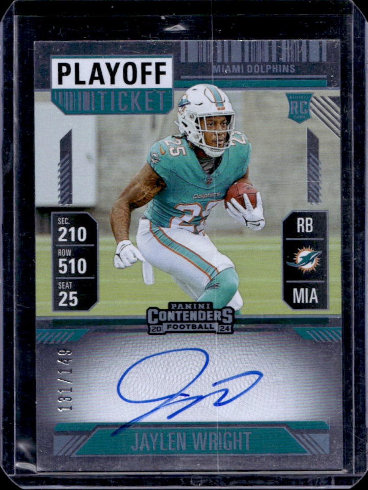 2024 Contenders Jaylen Wright Rookie Ticket RPS Auto RC Playoff #131/149