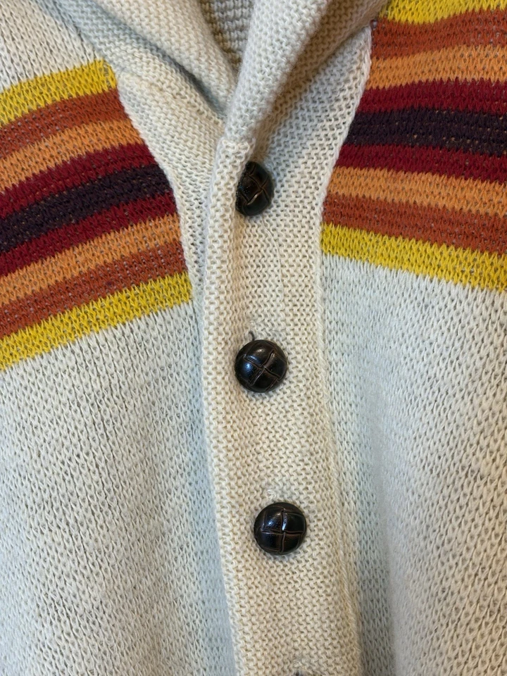 Vintage 70s Pendleton Western Wear Chief Joseph Wool Shawl Cardigan Size L Aztec - Image 3 of 4