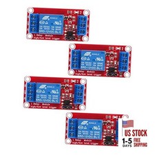 4pcs DC 12V Relay Module 1 Channel Relay Board with Optocoupler 12V-4pcs