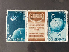 Rumunia 1957 Start 1. radzieckich satelitów ziemskich 3 paski gbg stemplowane