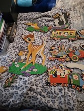 Vintage Eight Disney Wall Hangings For Kids Bambi, Mickey, Dumbo And More