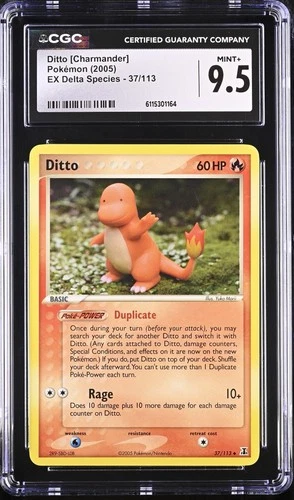 CGC 9.5 MINT+ Ditto [Charmander] 2005 EX Delta Species 37/113 Pokemon Card
