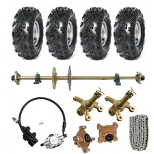 44" Rear Live Axle Kit w/ Sprocket Pillow Wheels For ATV Quad Racing Golf Mower