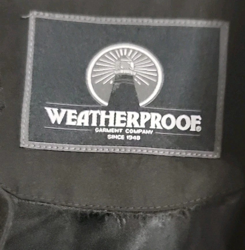 WEATHERPROOF Mens Black Long Trench Coat/Detachable Lining/Belt 44R (NWT) - Image 4 of 4