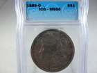 1885-O Morgan Silver Dollar graded MS-66 by ICG