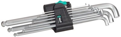Wera 950 PKLS/9 SM N SB Hex Key Set, Metric, 9-Piece, L-Shaped, Hex-Plus