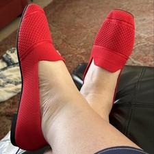 Women's Knitted Flat Loafers, Comfortable Square Toe Dolly Shoes