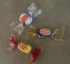 3pc Lot Vintage Italian Murano Art Glass Hard Candy Pieces w/ Original Labels
