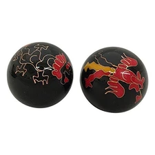 THY ARTS Baoding Balls Chinese Health Massage Exercise Stress Balls -Black Drag