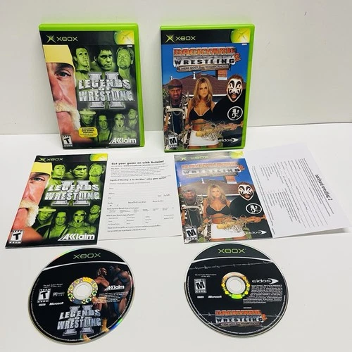 Xbox 2 Game Lot : Back Yard Wrestling 2 & Legends Of Wrestling 2 Complete TESTED