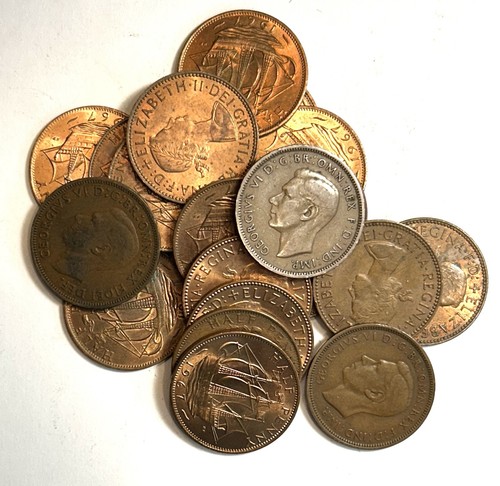 Great Britain Bulk 20 Half Pennies Pre-Decimal, Ships From US, No Tariffs