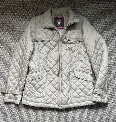 Vince Camuto Damenjacke, Größe M, grau, gesteppt, Raute, wattiert, (G21)