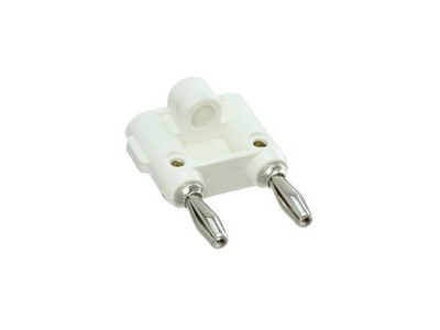 Pomona MDP-9 - Stackable Double Banana Plug with Cable Guide, Solderless, White