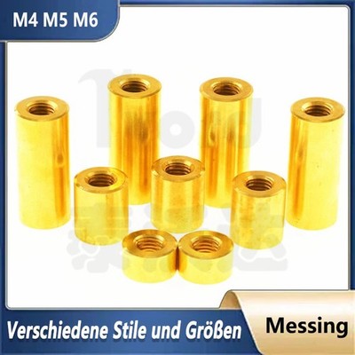 M4 M5 M6 Messing Rund Distanzmutter Gewindemuffen Langmutter Verbindungsmuttern